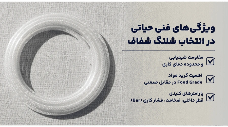 ویژگی فنی شلنگ شفاف