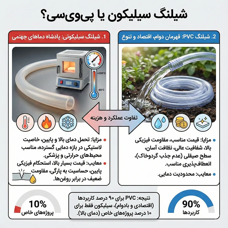 شیلنگ سیلیکون یا پی وی سی ؟